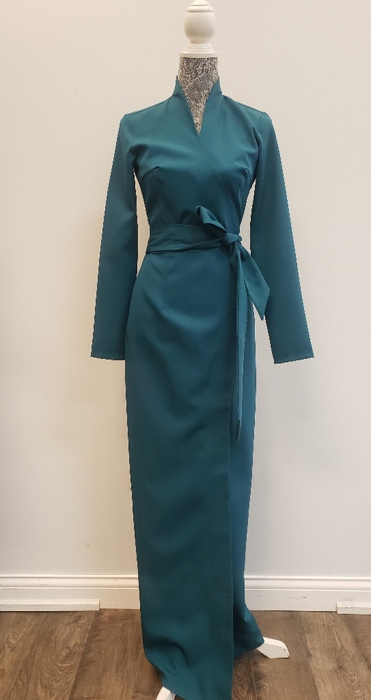 EMERALD GREEN KIMONO STYLE LONG DRESS